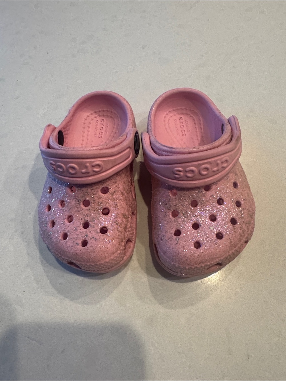 CROCS Kids' Glitter Clog in Light Pink